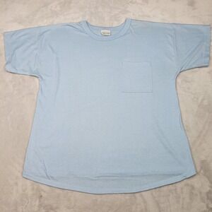 Andover Shirt Men Extra Large Blue Crewneck Pocket Base Basic Plain Adult XL*